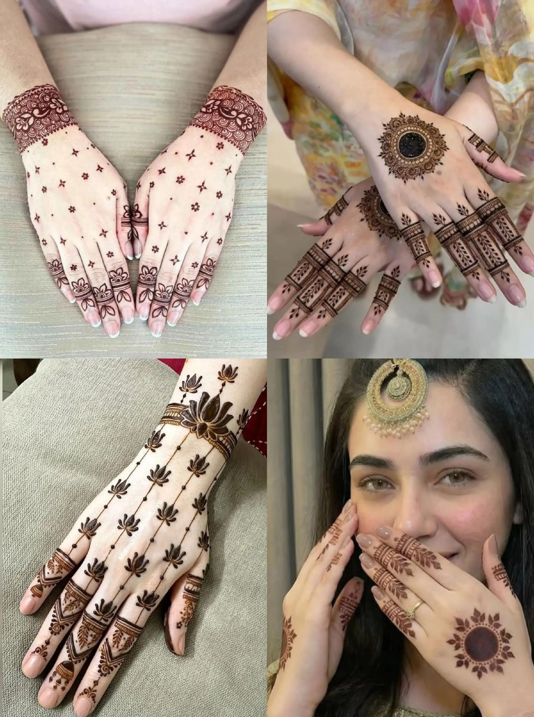 Easy Mehndi Designs for Girls | Trendy Front & Back Hand Henna Inspo - Image Idea