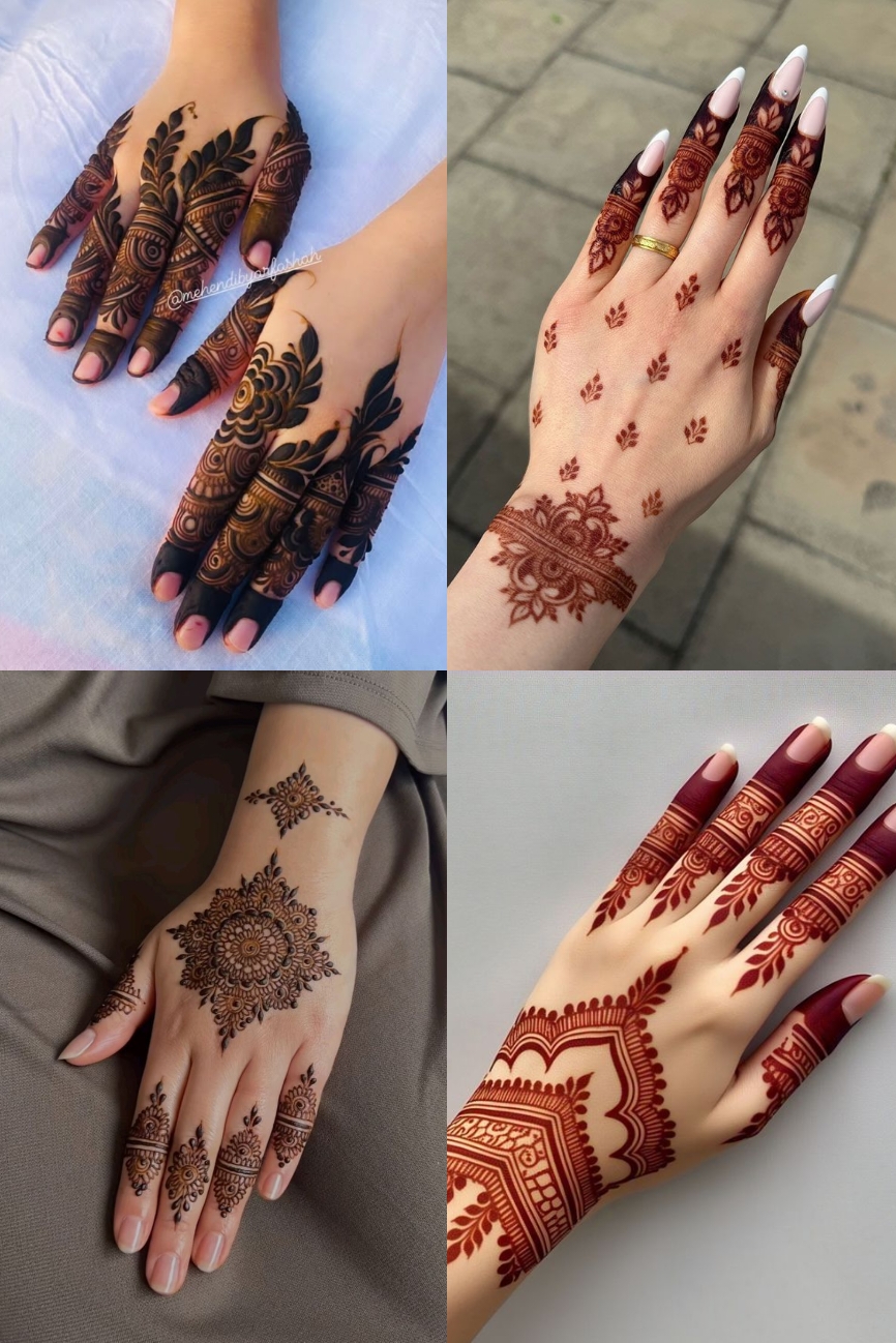 Easy Mehndi Designs for Girls | Trendy Front & Back Hand Henna Inspo - Image Idea