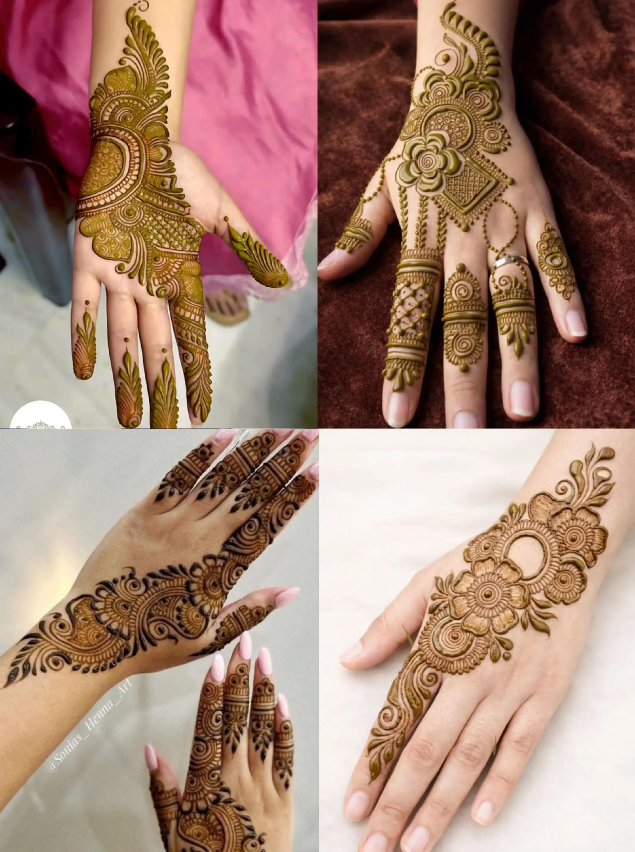 Easy Mehndi Designs for Girls | Trendy Front & Back Hand Henna Inspo - Image Idea