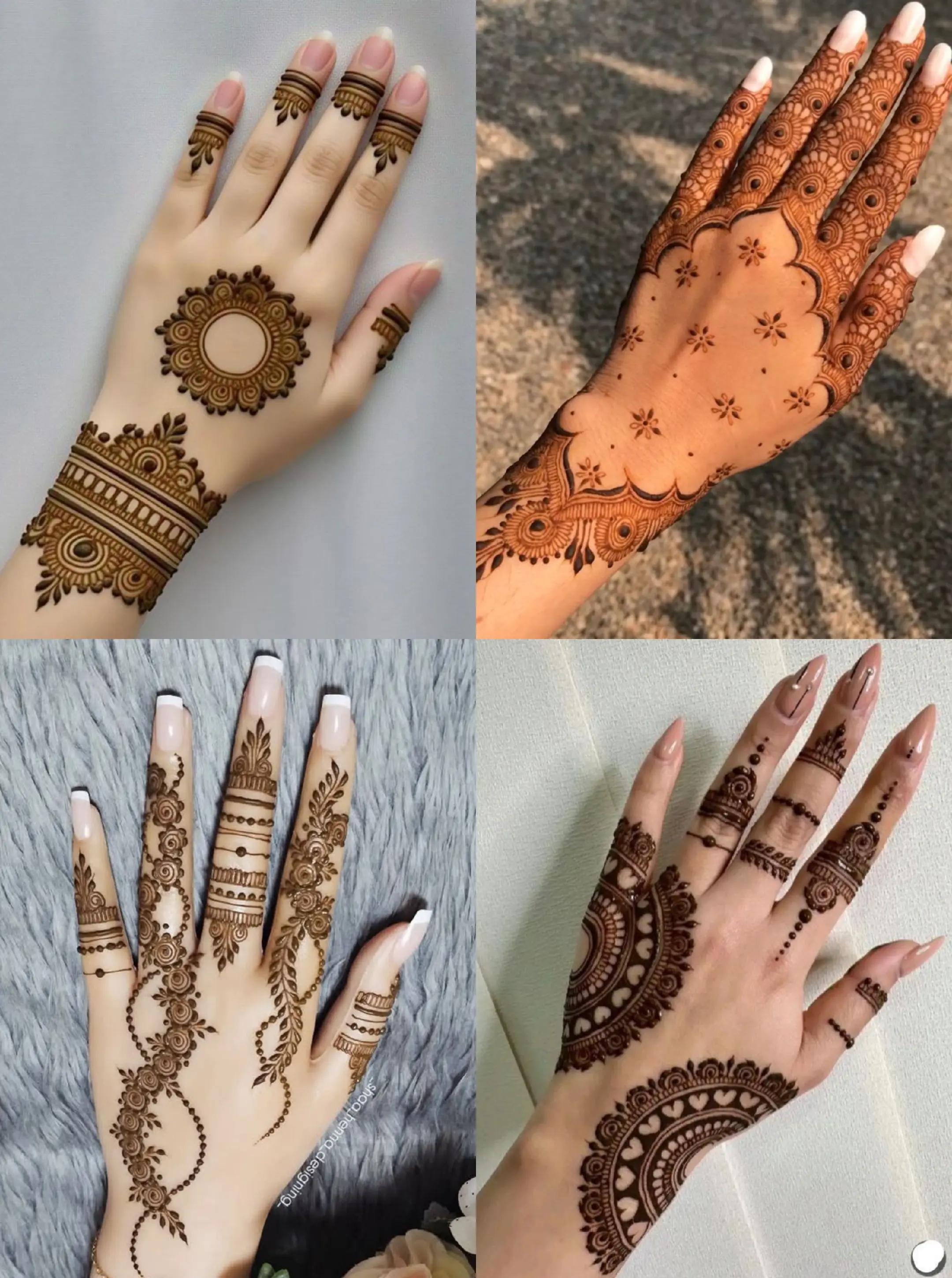Easy Mehndi Designs for Girls | Trendy Front & Back Hand Henna Inspo - Image Idea
